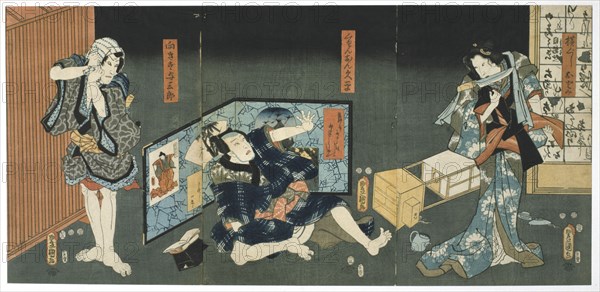 'Theatre Scene', 1844. Artist: Utagawa Kunisada