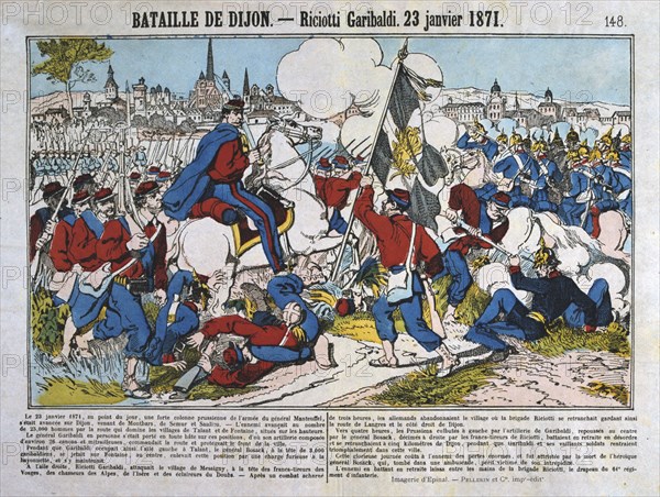 Battle of Dijon, Franco-Prussian War, 23rd January 1871. Artist: Anon