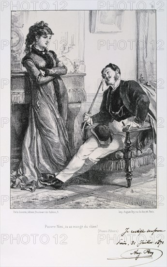 'Pauvre Nini, tu as mange du chien!', Siege of Paris, 1871.  Artist: Auguste Bry