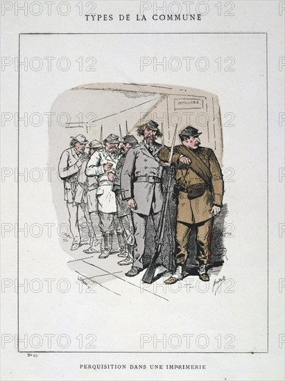 'Perquisition dans une Imprimerie', Paris Commune, 1871. Artist: Anon