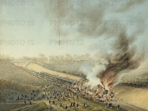 Train Crash at Bellevue in 1842' (19th century). Artist: Anon