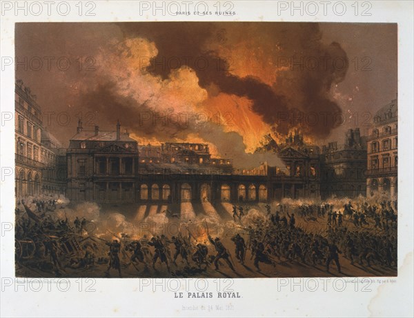 'Le Palais Royal', Paris Commune, 24 May 1871. Artist: Anon