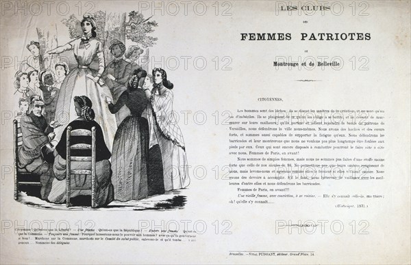 'Les Clubs des Femmes Patriotes', Paris Commune, 1871. Artist: Anon