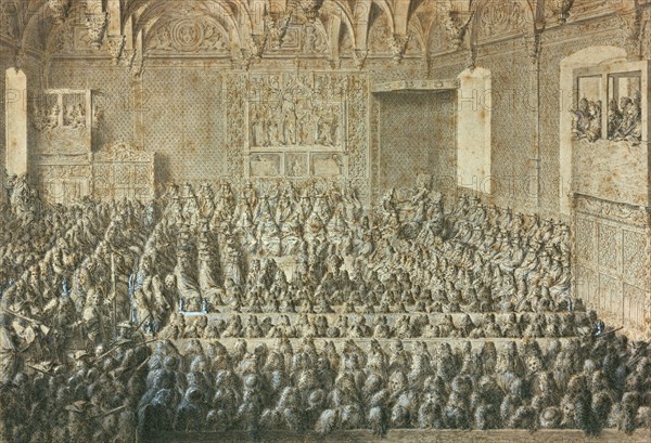 The assembly of the Sorbonne declare Henry III deposed, January 1589. Museum of Carnavalet, Paris Artist: Unknown