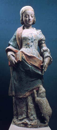 Figure of St Ines, 1535-1540. Artist: Jean de Rouen