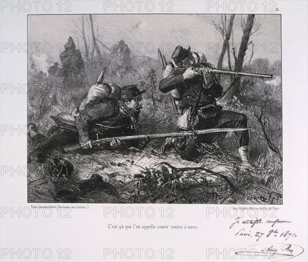 French soldiers, Siege of Paris, 1871. Artist: Auguste Bry