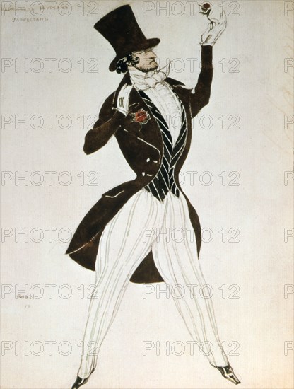 Florestan, design for a costume for the ballet Carnival composed by Robert Schumann, 1919. Artist: Leon Bakst