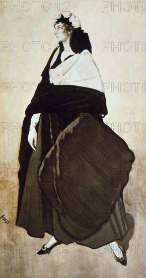 Portrait of the ballet dancer and patron Ida Rubinstein, 1921. Artist: Leon Bakst