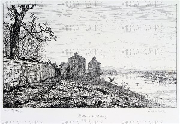 Battery of St Ouen, Siege of Paris, 1870-1871. Artist: Paul Roux