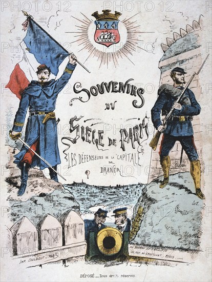 Cover for Souvenirs du Siege de Paris, 1870-1871. Artist: Anon