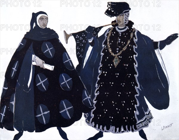 'Two Heralds', ballet costume design, 1911. Artist: Leon Bakst