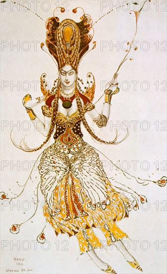 'The Firebird', costume design for Stravinsky's ballet The Firebird, 1910. Artist: Leon Bakst