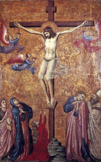 The Crucifixion, (part of a diptych), early 14th century. Artist: Pacino di Bonaguida