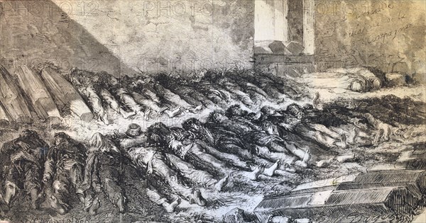 Casualties of the Paris Commune, 1871.  Artist: Anon