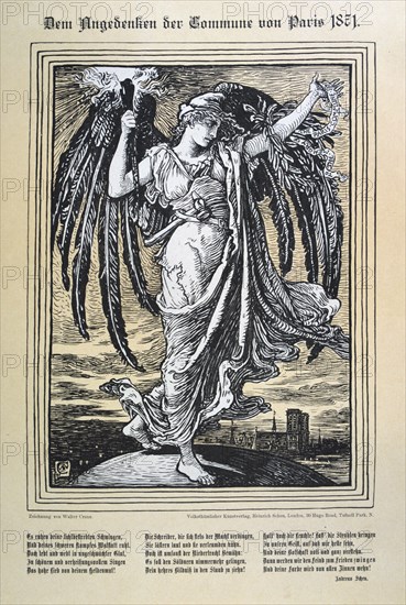 German allegory of the Paris Commune, 1871. Artist: Anon