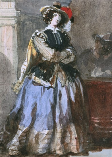 'Portrait of Woman', 19th century.  Artist: Eugene Louis Lami