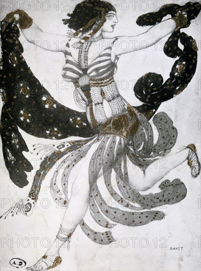 'Cleopatra', ballet costume design, 1909. Artist: Leon Bakst