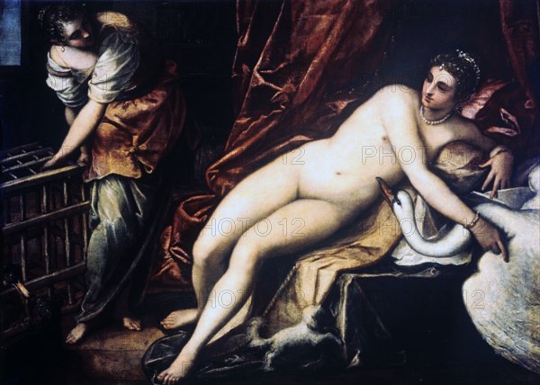 'Leda and the Swan', 1550-1560. Artist: Jacopo Tintoretto