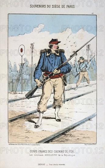 'Corps Francs des Chemin de Fer', Siege of Paris, 1870-1871. Artist: Anon