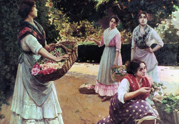 'Flower Sellers of Seville'. Artist: Jose Rico Tejedo