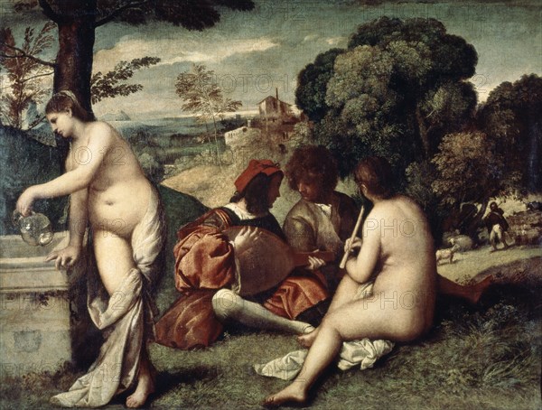 'Concert champetre', ('The Pastoral Concert'), c1510-1511. Artist: Titian