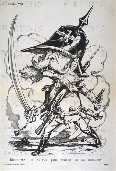 Caricature of Wilhelm I of Prussia, Franco-Prussian war, 1870-1871.  Artist: Anon