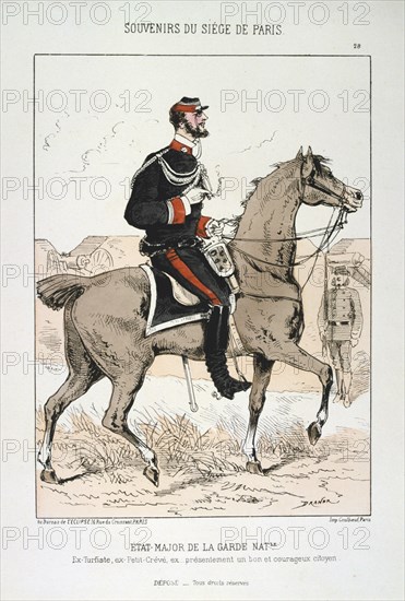 'Etat Major de la Garde Nationale', Siege of Paris, Franco-Prussian War, 1870-1871.  Artist: Anon