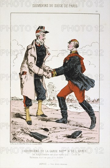 'Chirurgiens de la Garde Nationale et de l'Armee', Siege of Paris, Franco-Prussian War, 1870-1871. Artist: Anon