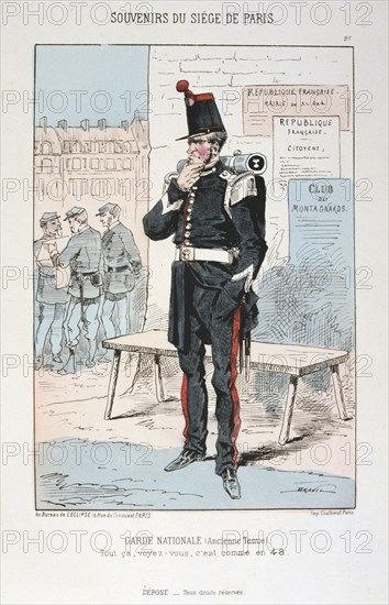 'Garde Nationale (ancien tenue)', Siege of Paris, Franco-Prussian War, 1870-1871. Artist: Anon