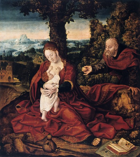 'The Rest on the Flight into Egypt', 16th century.  Artist: Bernaert van Orley