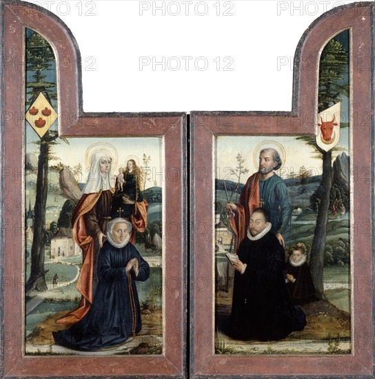 'Triptych with St Peter and St Anne', front, 16th Century.  Artist: Bernaert van Orley