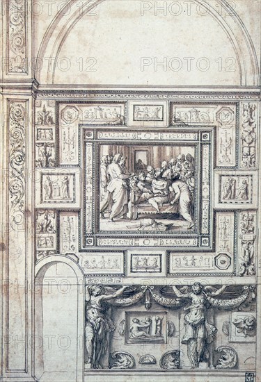 'Project for a Wall Decoration of a vault', 16th century. Artist: Perino del Vaga