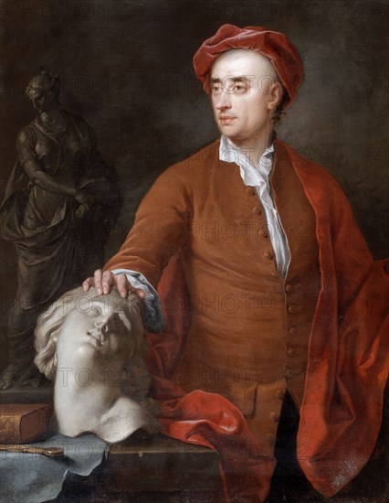 'Portrait of John Michael Rysbrack', (presumed), 18th century. Creator: Samuel Buck.
