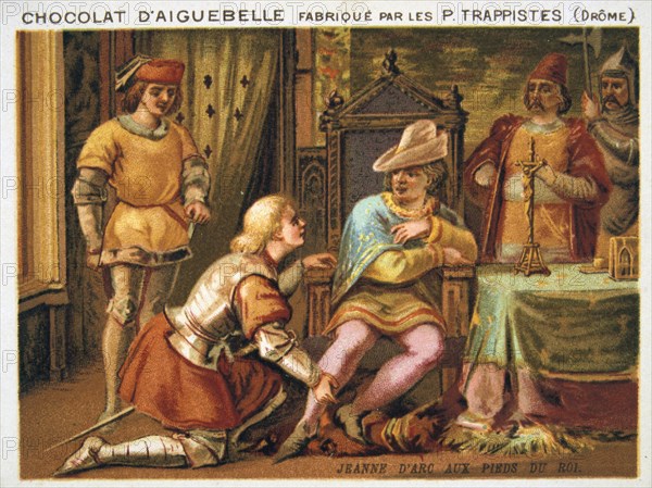 Joan of Arc at the feet of Charles VII, c1429, (late 19th century). Artist: Unknown