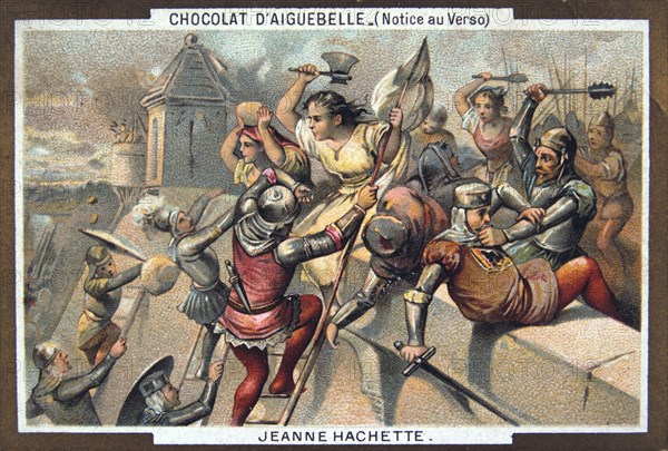 Jeanne Hachette defends Beauvais, 1472, (19th century). Artist: Unknown