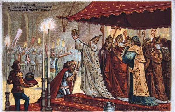 The Crowning of Charlemagne, 800 AD, (19th century). Artist: Unknown