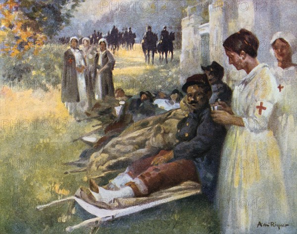 'Le Premier Soin', 1914. Artist: Alexandre de Riquer