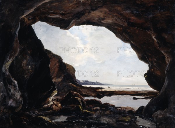 'Grotto of Ris, Douarnenez', 1876. Artist: Emmanuel Lansyer