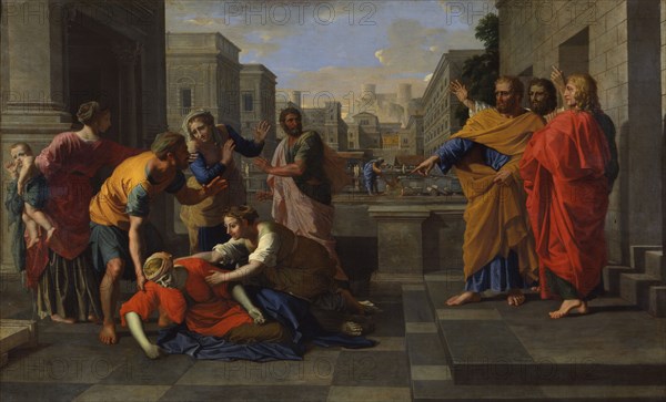 'The Death of Sapphira', 1654-1656. Artist: Nicolas Poussin