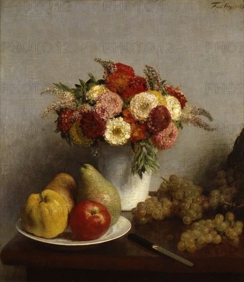 'Fruit and Flowers', 1865. Artist: Henri Fantin-Latour