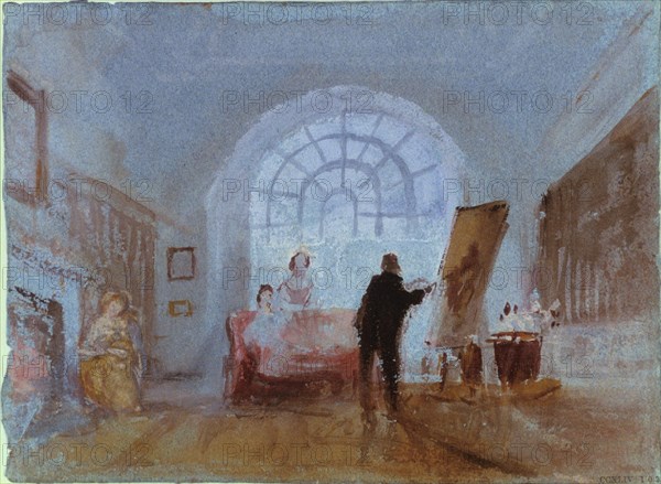 Artist working at an easel, 1828. Artist: JMW Turner