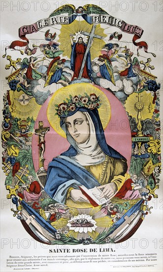 Santa Rosa of Lima, 19th century. Artist: Anon