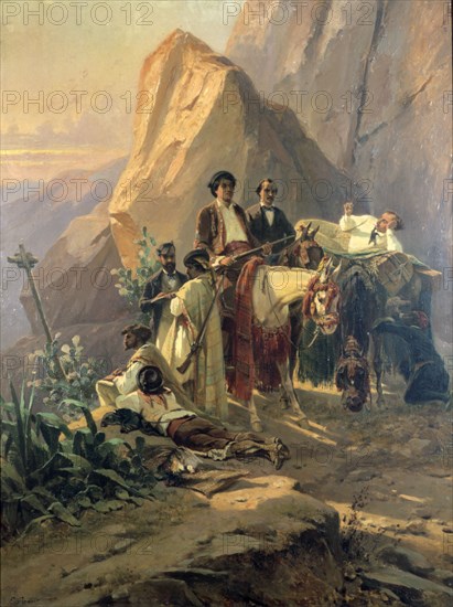 'Memories of the trip from Paris to Cadiz - Alexandre Dumas (Pere) in Spain', 1830. Artist: Pierre Francois Eugene Giraud