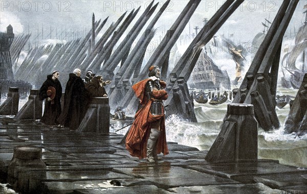 Cardinal Richelieu at the Siege of La Rochelle, 1628 (early 20th century). Artist: Unknown
