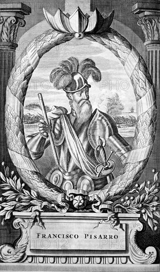 Francisco Pizarro, 15th century Spanish conquistador, 1671. Artist: Unknown