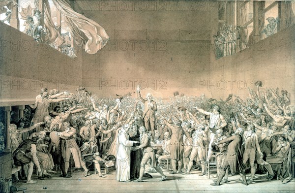 'Tennis Court Oath, June 20 1789', Paris (1791). Artist: Jacques-Louis David