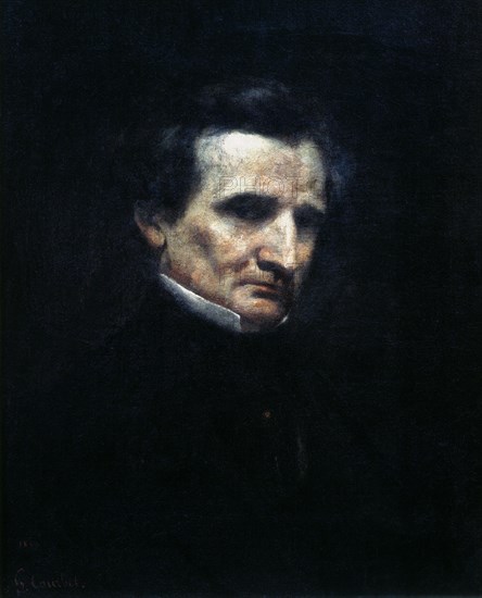 Hector Berlioz, French Romantic composer, 1850. Artist: Gustave Courbet