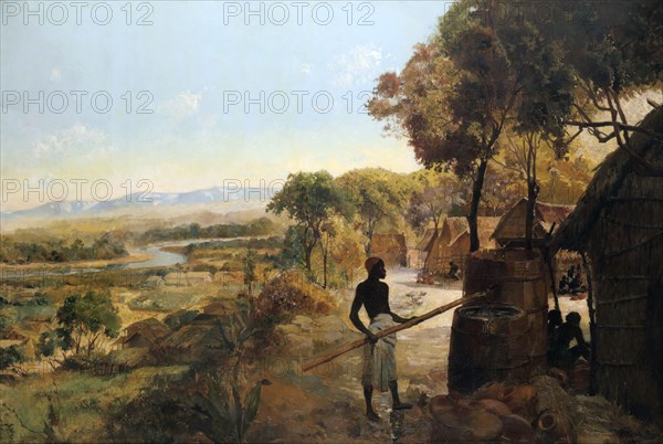 'The Native Village on the River', 1900. Artist: Unknown