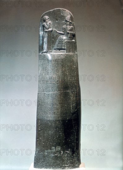 Diorite stele inscribed with the laws of Hammurabi, 18th century BC. Artist: Unknown