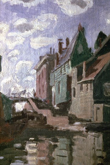 'Canal at Zaandam', detail, 1871. Artist: Claude Monet